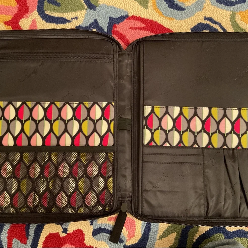 Vera Bradley Black Quilted Tablet / Document Organizer Portfolio NWT